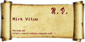 Mirk Vitus névjegykártya